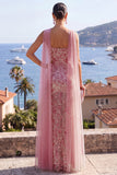 Dusty Rose strapless meermin-jurk met kralenbekleding en split