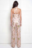 Green Flower 2-delige halter halshals enkelrijige jacquard damespakken