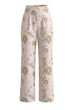 Green Flower 2-delige halter halshals enkelrijige jacquard damespakken