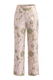 Green Flower 2-delige halter halshals enkelrijige jacquard damespakken