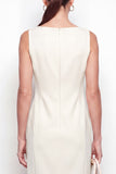 Ivoor Bateau hals bodycon midi werkjurk met split
