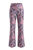 Stoffige groene open-front 2-delige slim fit bloemen damespakken