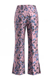 Stoffige groene open-front 2-delige slim fit bloemen damespakken