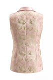 Blauwe tweedelige sjaal met revers Bloemen Dubbelgeknoopte Damespakken met zakken