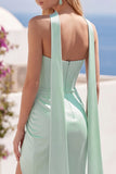 Mint strapless bodycon korset Homecoming jurk met split