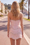 Sweetheart roze bodycon homecoming jurk met kralen