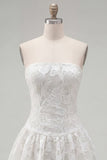 A-lijn witte sweetheart bloemen homecoming jurk