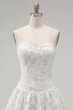 A-lijn witte sweetheart bloemen homecoming jurk