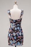 Gele, gebloemde pailletten geborduurde sweetheart bodycon homecomingjurk