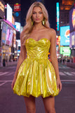 Metallic groene A-lijn sweetheart korset met gerimpelde homecomingjurk