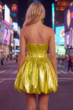 Metallic groene A-lijn sweetheart korset met gerimpelde homecomingjurk