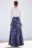 Groene A-lijn bateau hals 2-delige Jacquard bloemenjurk Mother Of the Bride Jurk