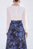 Groene A-lijn bateau hals 2-delige Jacquard bloemenjurk Mother Of the Bride Jurk