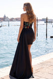 Sweetheart Red Bodycon doorschijnend korset met gerimpelde pailletten Homecoming jurk met sjerp