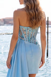Sweetheart Red Bodycon doorschijnend korset met gerimpelde pailletten Homecoming jurk met sjerp