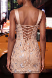 Blush bodycon halter hals korset met kant op de rug gerimpelde homecoming jurk met sjerp