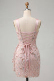 Blush bodycon halter hals korset met kant op de rug gerimpelde homecoming jurk met sjerp