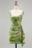 Blush bodycon halter hals korset met kant op de rug gerimpelde homecoming jurk met sjerp