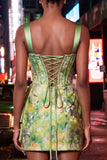 Blush bodycon halter hals korset met kant op de rug gerimpelde homecoming jurk met sjerp