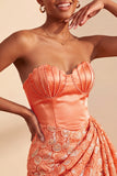 Lichtgele bodycon Sweetheart gerimpelde pailletten met veter thuis thuisjurk met sjerp