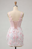 Bodycon blush korset vlinder parel appliqué veter backhomecoming jurk met sjerp
