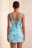 Bodycon blush korset vlinder parel appliqué veter backhomecoming jurk met sjerp