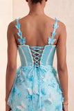 Bodycon blush korset vlinder parel appliqué veter backhomecoming jurk met sjerp
