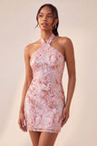 Bodycon Lichtpaarse halterhals pailletten met veter Homecoming jurk