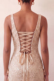 Mintgroene bodycon vierkante hals pailletten met veter achterin homecomingjurk met strik