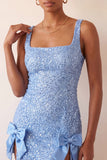 Mintgroene bodycon vierkante hals pailletten met veter achterin homecomingjurk met strik
