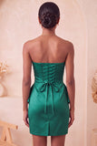 Strapless lichtpaarse bodycon veterend op de rug parels gerimpelde homecoming-jurk