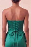 Strapless lichtpaarse bodycon veterend op de rug parels gerimpelde homecoming-jurk