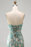 Lake Blue Sweetheart korset Jacquard Veter Thuis Thuis Jurk met franjes
