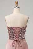 Sweetheart Champagne Pailletten Bodycon Mini Homecoming Jurk
