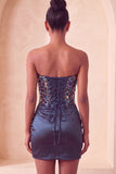 Sweetheart Champagne Pailletten Bodycon Mini Homecoming Jurk
