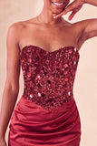 Sweetheart Champagne Pailletten Bodycon Mini Homecoming Jurk