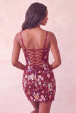 Roze korset Bodycon gerimpelde korte homecomingjurk met pailletten