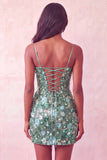 Roze korset Bodycon gerimpelde korte homecomingjurk met pailletten