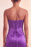 Strapless bodycon Lake Blue kralenbezette korte homecomingjurk met ruches