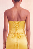 Strapless bodycon Lake Blue kralenbezette korte homecomingjurk met ruches