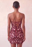 Roze Sweetheart Bodycon pailletten Homecoming jurk met veter op de rug