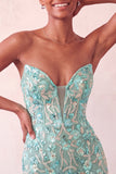 Roze Sweetheart Bodycon pailletten Homecoming jurk met veter op de rug