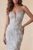 Lichtgrijs Bodycon Bloemen Cold Shoulder midi formele jurk