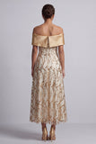 A-lijn rode midi Mother of the Bride jurk met pailletten