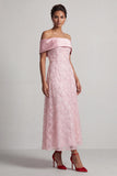 A-lijn rode midi Mother of the Bride jurk met pailletten