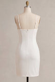 Bodycon korset Spaghetti bandjes gerimpeld Klein Wit Jurkje