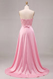 Strapless roze bodycon pailletten homecoming jurk met sjerp
