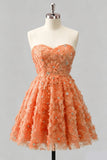 Dusty Rose Sweetheart A-lijn bloemenkralenjurk met homecoming jurk en kant op de rug