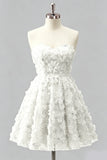Dusty Rose Sweetheart A-lijn bloemenkralenjurk met homecoming jurk en kant op de rug