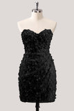 Bodycon strapless bloemen doorschijnende korsetpailletten Homecoming jurk met veter op de rug